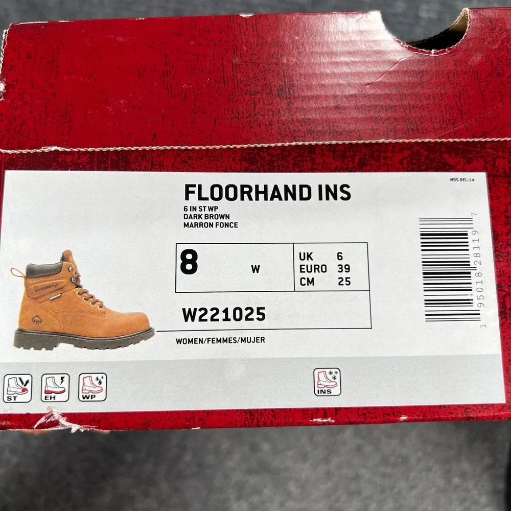 Wolverine Floorhand Boots Womens 8 Brown‎ Insulated Steel Toe Work Slip Oil Res
